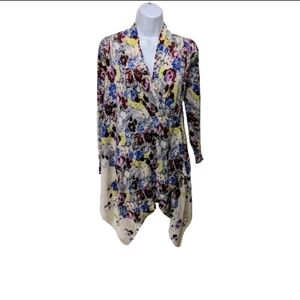 Anthropologie Guinevere Cardigan Sweater S Asymmetrical Floral Feminine Boho